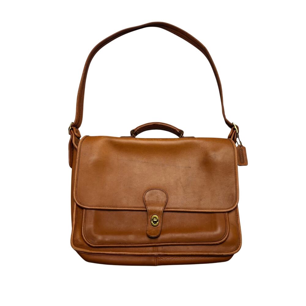 Vintage 90s Coach 5180 Metropolitan Brown Leather Messenger Bag